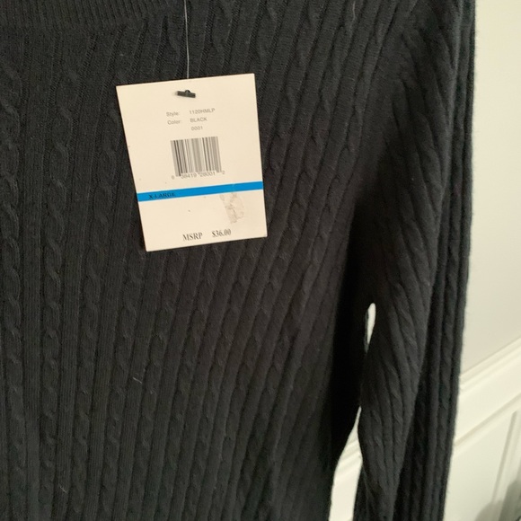 NWT- Womens Black Cable Knit Sweater- size  XL - Picture 4 of 7